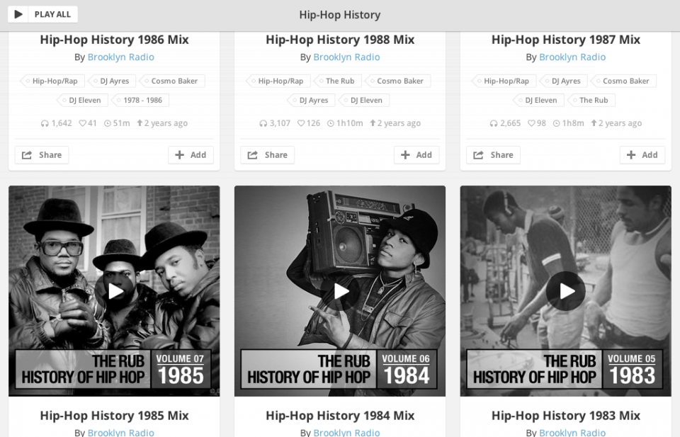 31x „History of HipHop“ in da Mix, Jahr für Jahr (1979 – 2009).